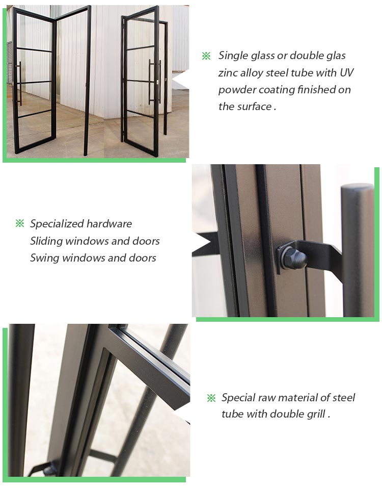 Fashion Black Steel Glass Doors For Bathroom manufacturer - windows and ...
